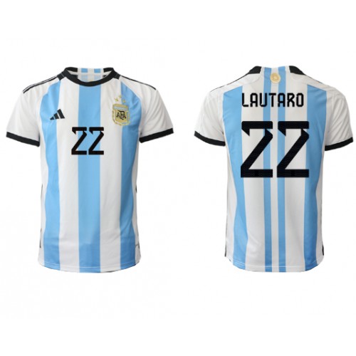 Pánský Fotbalový dres Argentina Lautaro Martinez #22 MS 2022 Domácí Krátký Rukáv